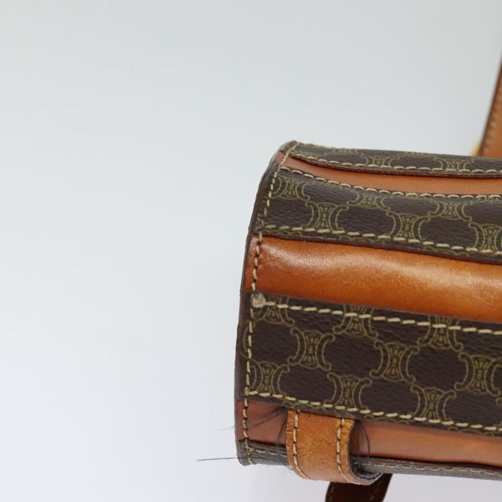 CELINE Macadam Canvas Backpack PVC Leather Brown Gold Auth 131672 - Picture 14 of 16